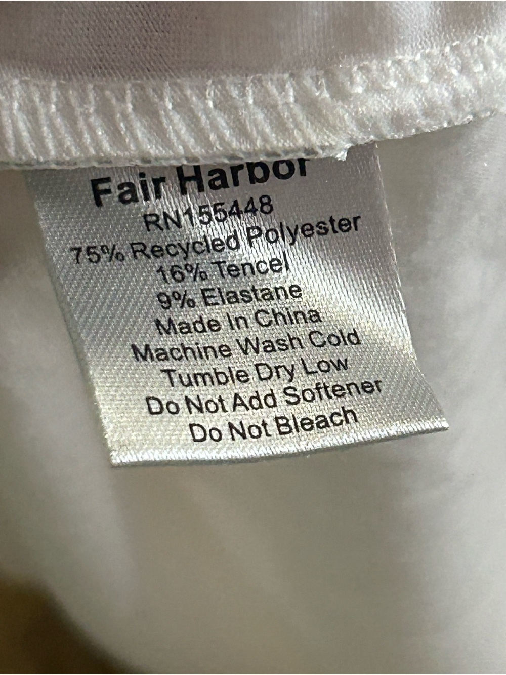Fair Harbor Henley Shirt L White Long Sleeve Performance Recycled Polyester NWT - Picture 5 of 8